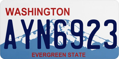 WA license plate AYN6923