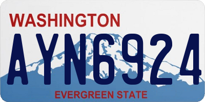WA license plate AYN6924