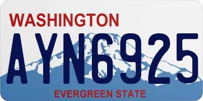 WA license plate AYN6925