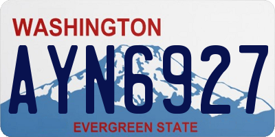 WA license plate AYN6927