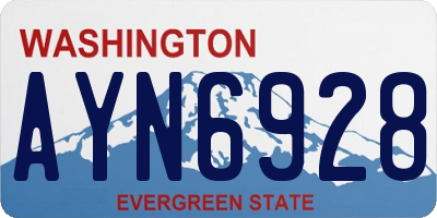 WA license plate AYN6928