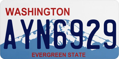 WA license plate AYN6929