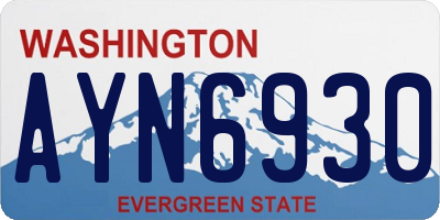 WA license plate AYN6930
