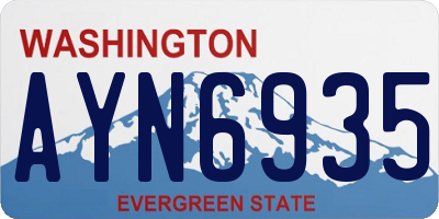 WA license plate AYN6935
