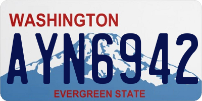 WA license plate AYN6942