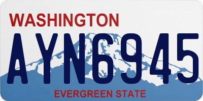 WA license plate AYN6945