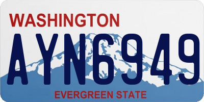 WA license plate AYN6949