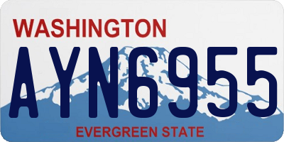 WA license plate AYN6955