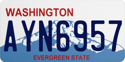 WA license plate AYN6957
