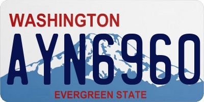 WA license plate AYN6960