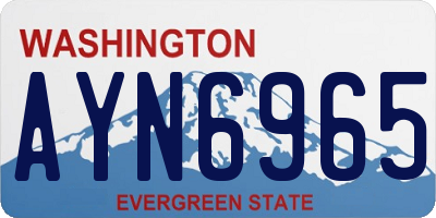 WA license plate AYN6965