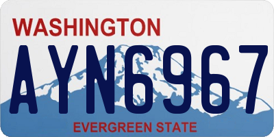 WA license plate AYN6967