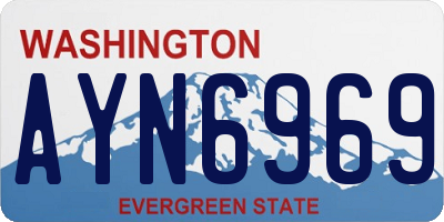 WA license plate AYN6969