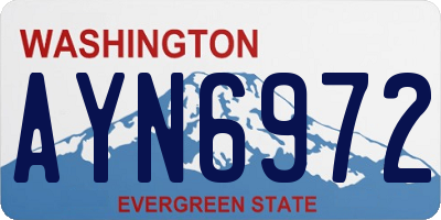 WA license plate AYN6972