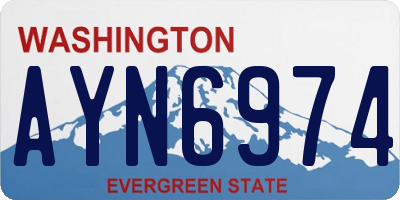 WA license plate AYN6974