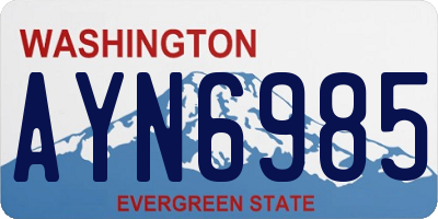 WA license plate AYN6985