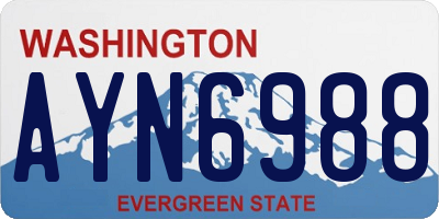 WA license plate AYN6988