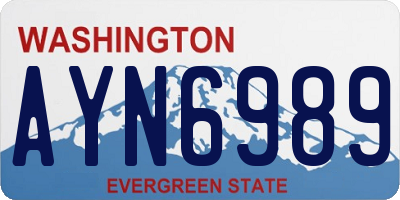 WA license plate AYN6989