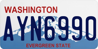 WA license plate AYN6990
