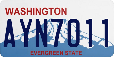 WA license plate AYN7011