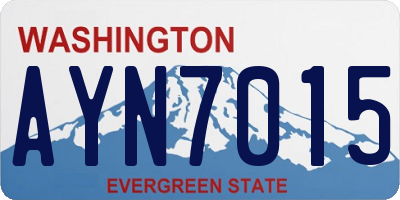 WA license plate AYN7015