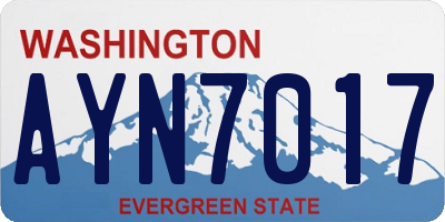 WA license plate AYN7017