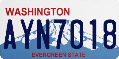WA license plate AYN7018