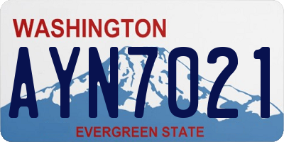 WA license plate AYN7021