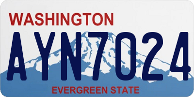 WA license plate AYN7024