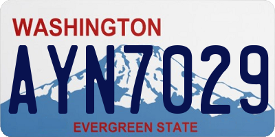 WA license plate AYN7029