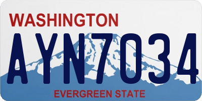 WA license plate AYN7034