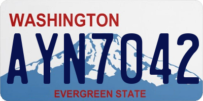 WA license plate AYN7042