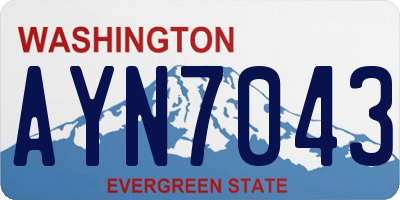 WA license plate AYN7043
