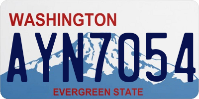WA license plate AYN7054