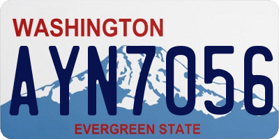 WA license plate AYN7056