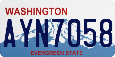 WA license plate AYN7058