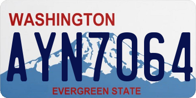 WA license plate AYN7064