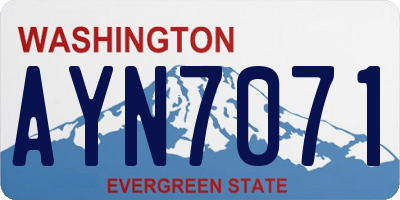 WA license plate AYN7071
