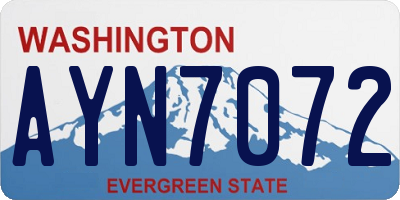 WA license plate AYN7072