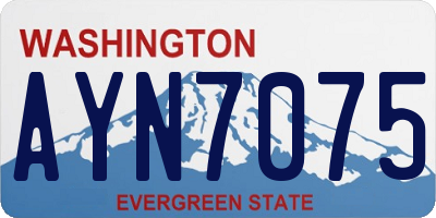 WA license plate AYN7075