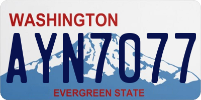 WA license plate AYN7077