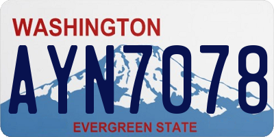 WA license plate AYN7078