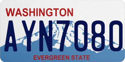 WA license plate AYN7080