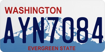 WA license plate AYN7084