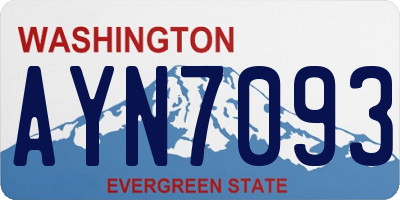 WA license plate AYN7093