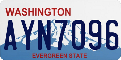 WA license plate AYN7096