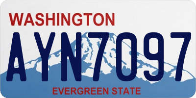 WA license plate AYN7097
