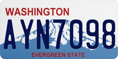 WA license plate AYN7098