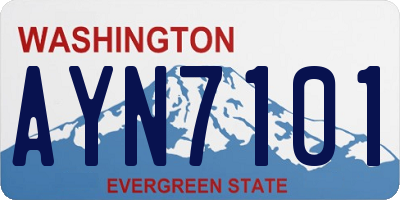 WA license plate AYN7101