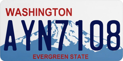 WA license plate AYN7108